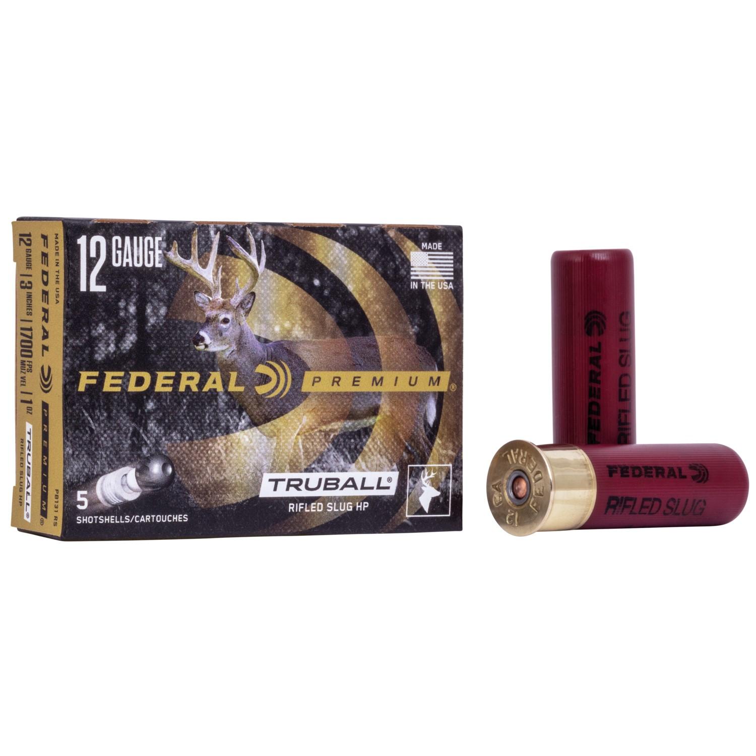 Federal TruBall Rifled Slug Shotshells 12 ga 3" 3/4 oz Slug 1700 fps 5/ct