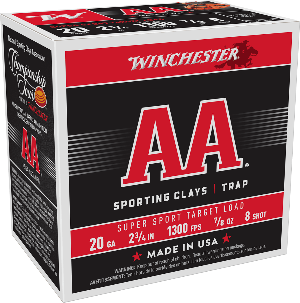 Winchester AA Super Sport 20 ga 2-3/4" 7/8 oz #8 1300 fps - 25/ct