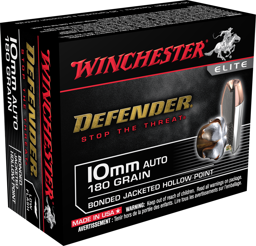 Winchester Ammunition dWINCHESTER DEFENDER 10MM 180GR JHP 20RD BX 200RD CASE