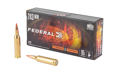 Federal Fusion Tipped Rifle Ammunition .243 Win 95gr PT 3050 fps 20/ct