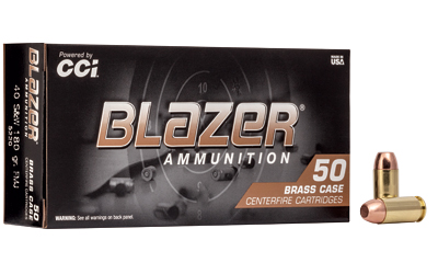 CCI Blazer Brass Handgun Ammunition .40 S&W 180 gr FMJ 985 fps 50/ct