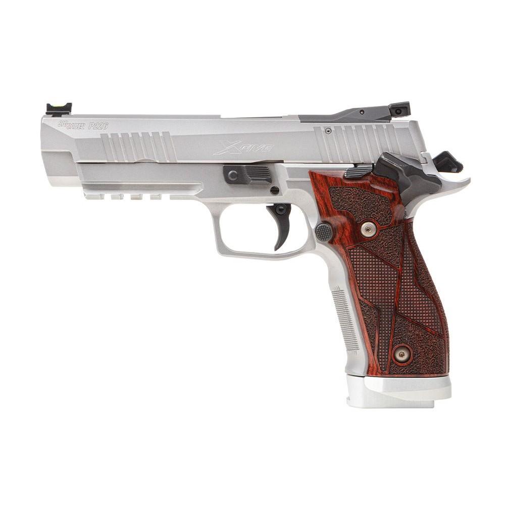 Sig Sauer P226 XFive Handgun 9mm Luger 10rd Magazines (3) 5" Barrel Silver with Brown Grips
