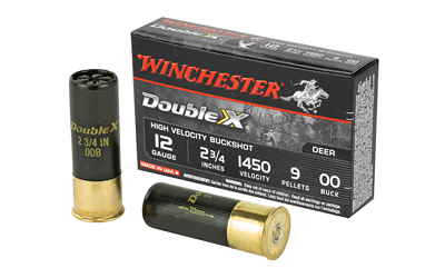 Winchester Double X High-Velocity Buckshot Shotshells 12 ga 2-3/4" 9 plts #00 1450 fps 5/ct