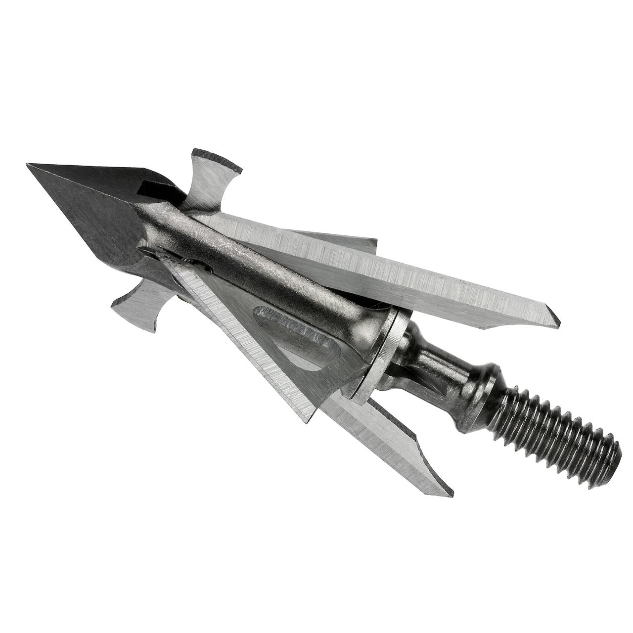 Feradyne Outdoors Muzzy Trocar HB Hybrid 4-Blade Broadhead 1" X 1 5/8" Cut 100 gr 3/pk