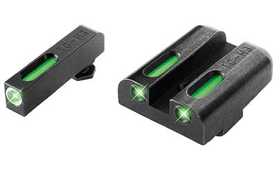 Truglo TFX Tritium/Fiber Optic Day/Night Sights Fits Glock 20 21 25 28 29 30 31 32 37 40 and 41 - White Outline Front/Rear Green