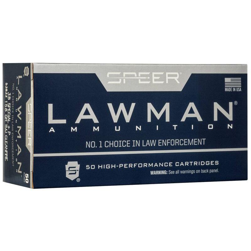 Cci Speer Lawman Clean-Fire Handgun Ammunition .38 Spl(+P) 158gr TMJ 900 fps 50/ct