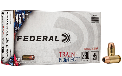 Federal Train+Protect Handgun Ammunition .45 ACP 230 gr VHP 50/ct