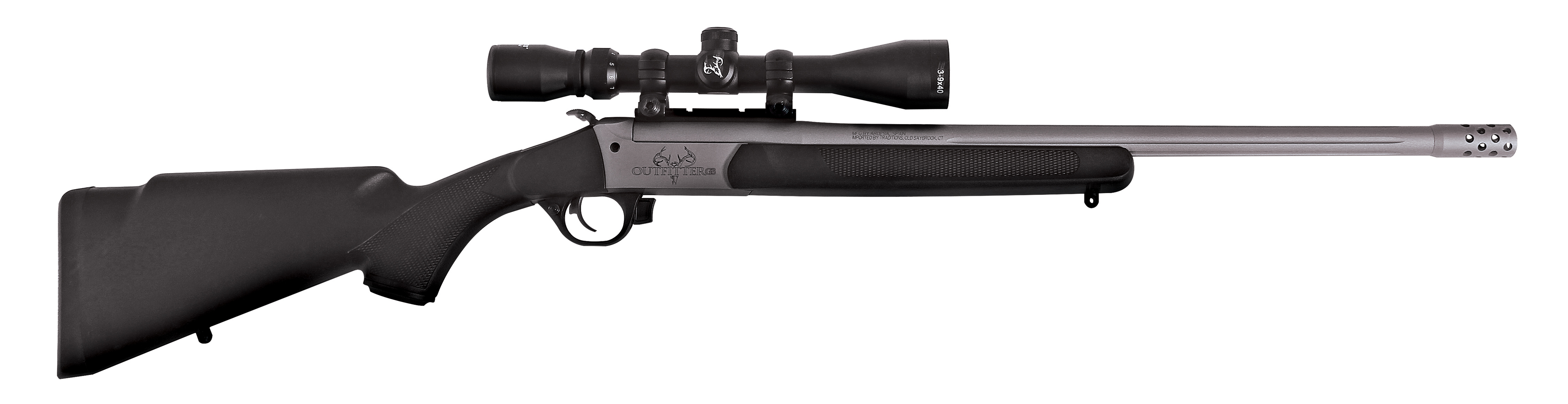 Traditions Outfitter G3 Rifle 360 Buckhammer Single Shot 22" Barrel Black with 3-9x40 Scope