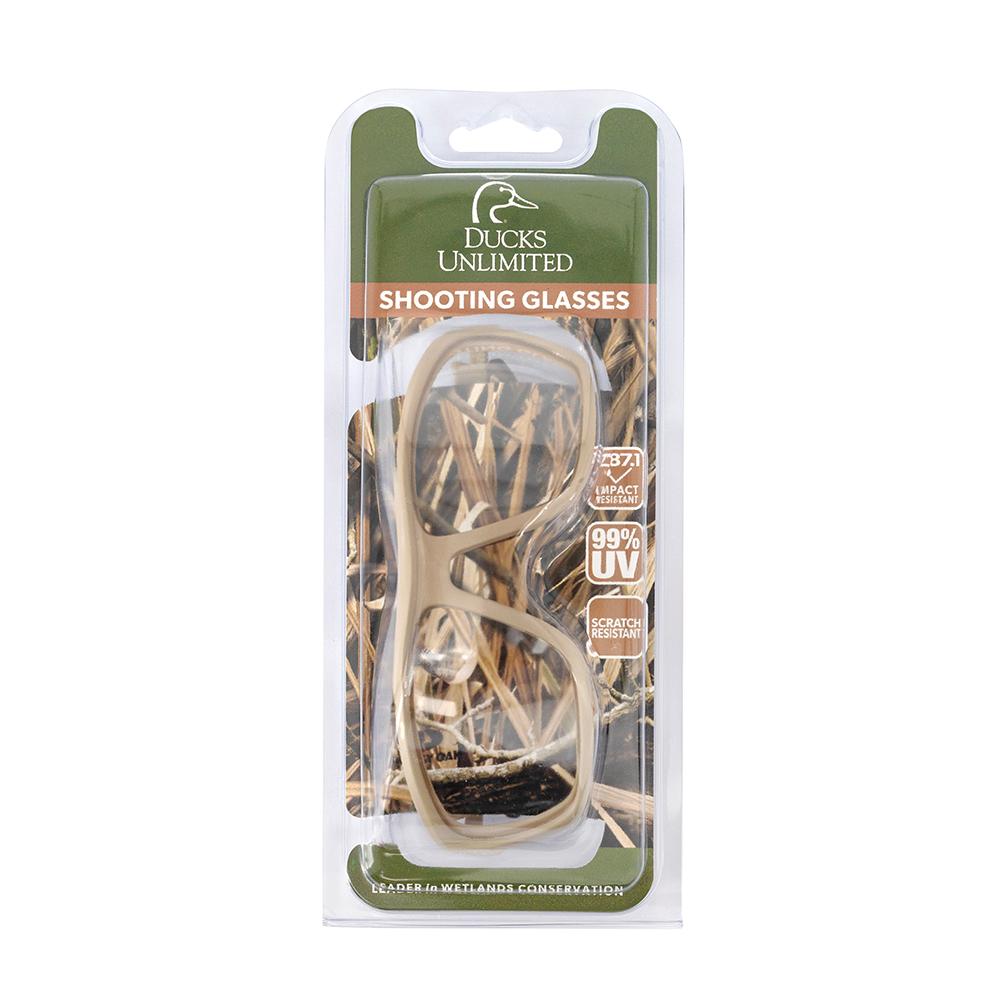 Radians Inc. Ducks Unlimited Full-Frame Shooting Glasses Tan Frame with Clear Lens