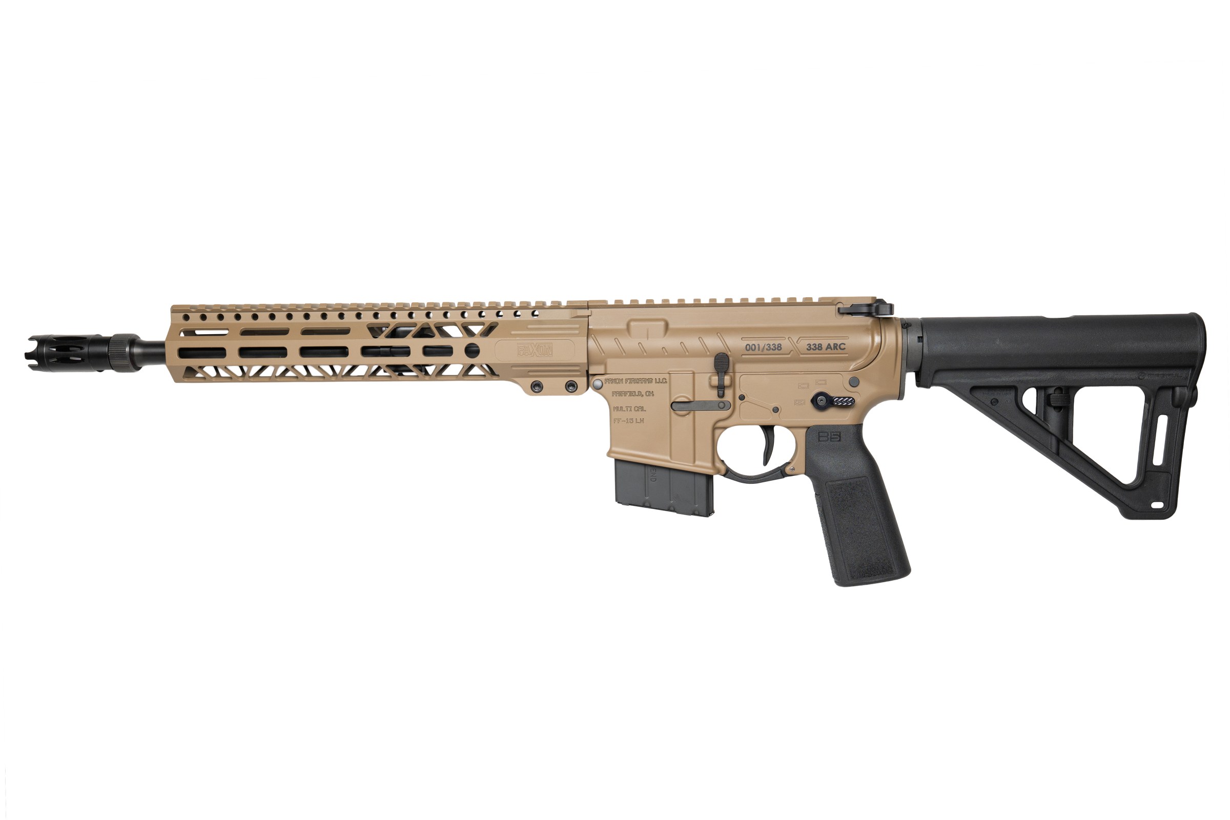 Custom & Collectible Firearms FAXON FIREARMS 338ARC PISTOL 12.5" FDE, B5 SYSTEMS MAGPUL BRACE