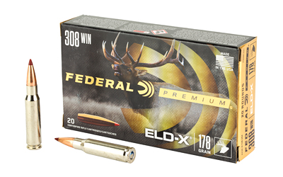 Federal Premium ELD-X Rifle Ammunition .308 Win 178gr PT 2610 fps 20/ct