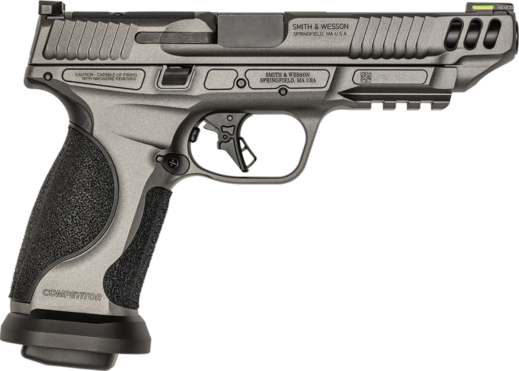 Smith & Wesson Inc. S&W M&P9 M2.0 Performance Center Competitor Handgun 9mm Luger 17rd Magazines(4) 5" Barrel Gray Cerakote Optic Ready