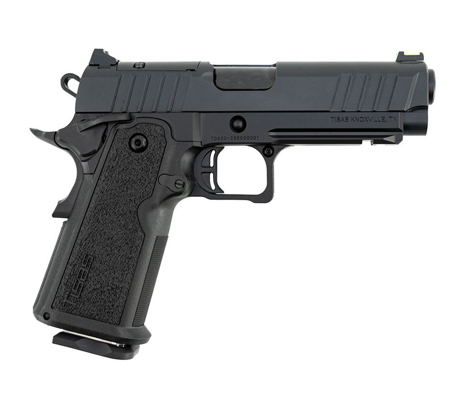 Tisas 1911 Duty 9 DS Handgun 9mm Luger 18rd Magazines(2) 4.25" Barrel Titanium Firing Pin Black w/Rail