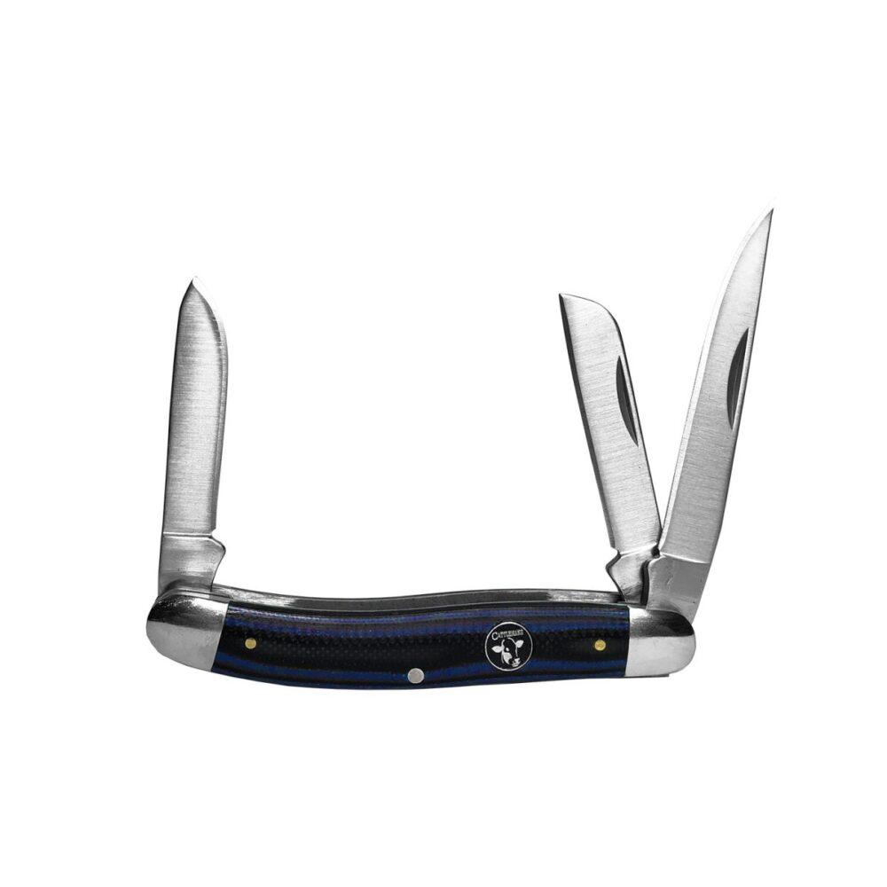 Rock Ridge Outdoors ABKT Cattleman Stockman Cowhand Series Knife 3 Blades Blue
