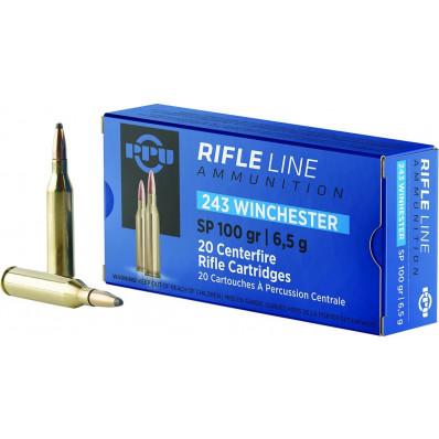 TRZ Trading Inc. PPU Rifle Ammunition .243 Win 100 gr SP 2960 fps 20/ct