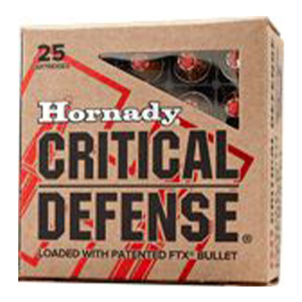HORNADY CRITICAL DEFENSE 357FED MAG 80G FTX 25RDBX 250RD CASE