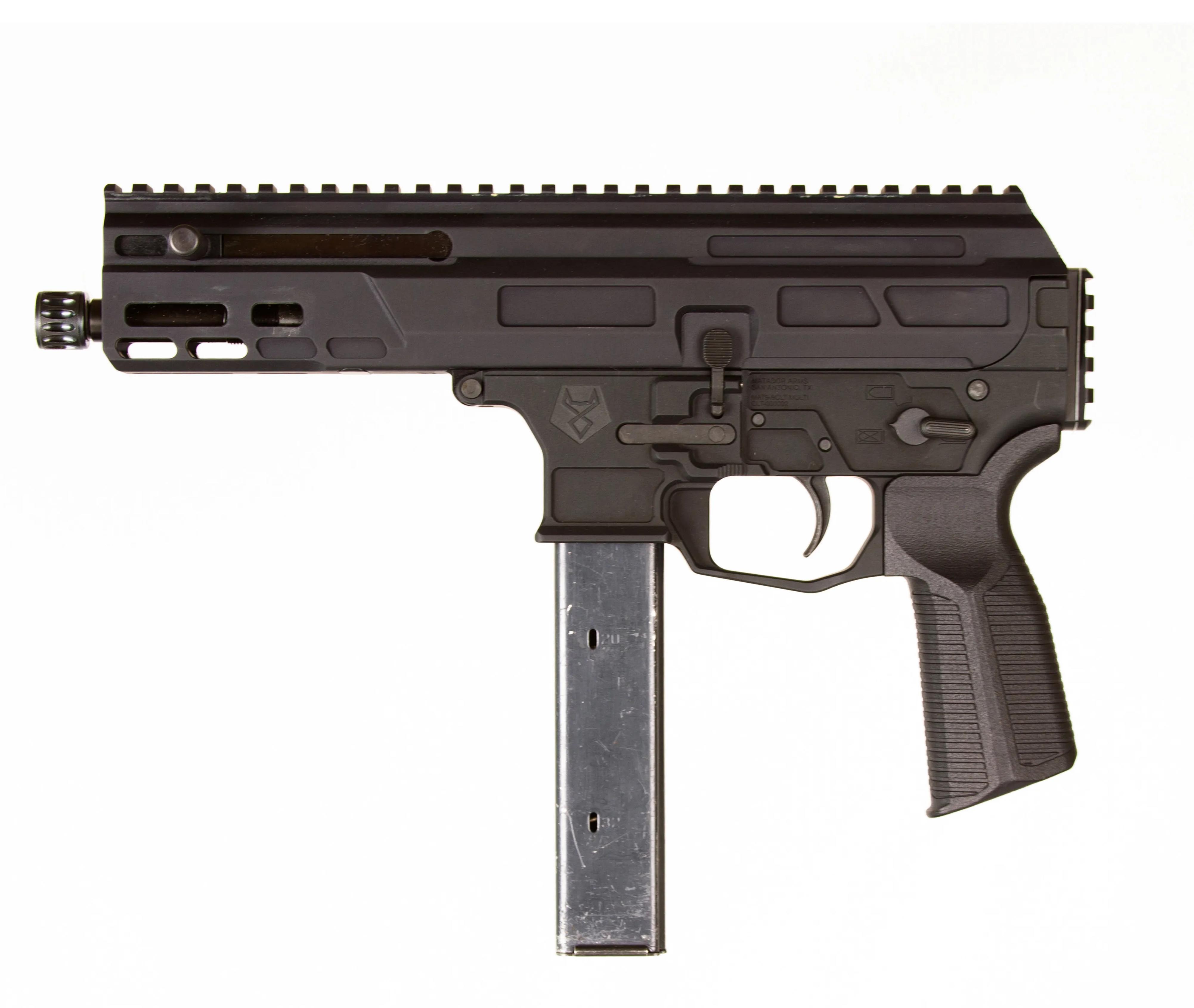 10 Ring Matador Arms MAT9-K Roller Pistol 9mm Luger 32rd Magazine 5.5 Barrel Colt Magazine Compatible Black