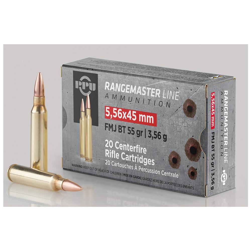TRZ Trading Inc. PPU RangeMaster Rifle Ammunition 5.56X45 NATO 55gr FMJBT 3240 fps Metal Can 1000 Rounds