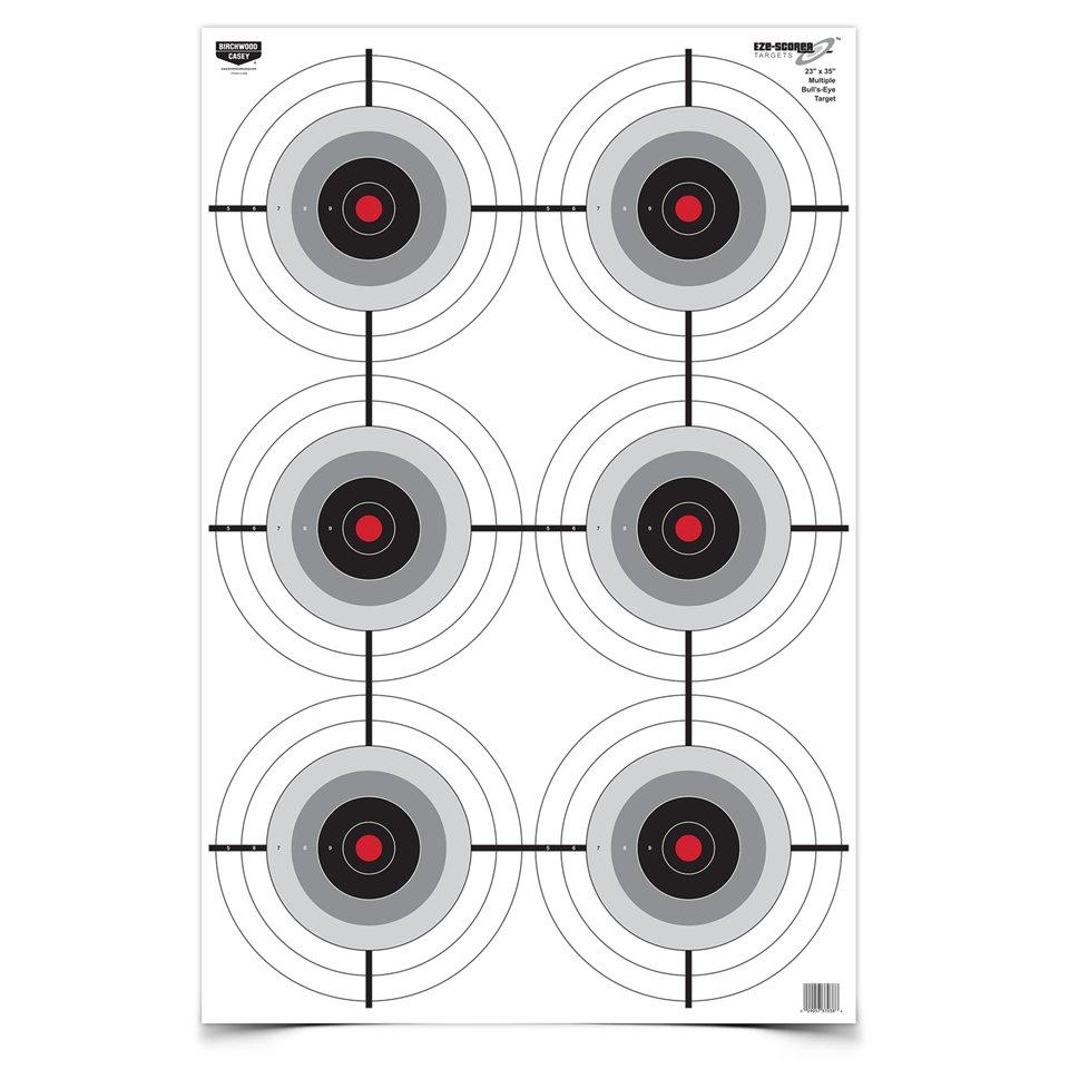 Birchwood Casey Eze-Scorer Multiple Bull's-Eye Paper Target 23"x35" 5/ct
