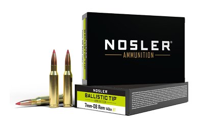 Nosler Ballistic Tip Hunting Rifle Ammunition .7mm-08 Rem 140gr PT 2825 fps 20/ct
