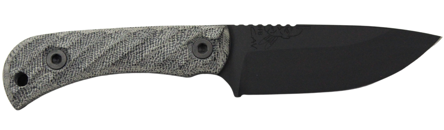 HALF FACE BLADES CAVNER JR 3.5" BLADE, 7.5"OA, S45VN ARMOR BLK, GRY MICARTA GRIP