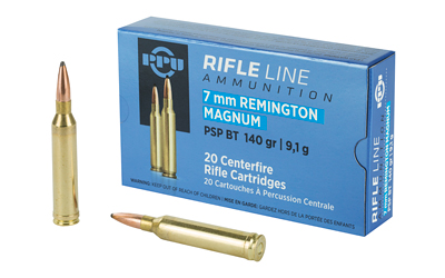 TRZ Trading Inc. PPU Rifle Ammunition 7mm Rem Mag 140 gr PSP 2600 fps - 20/ct