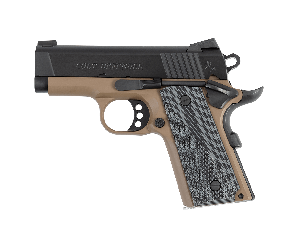 Colt Defender Handgun .45 Auto 7rd Magazine(1) 3" Barrel FDE Cerakote Frame/Black Slide