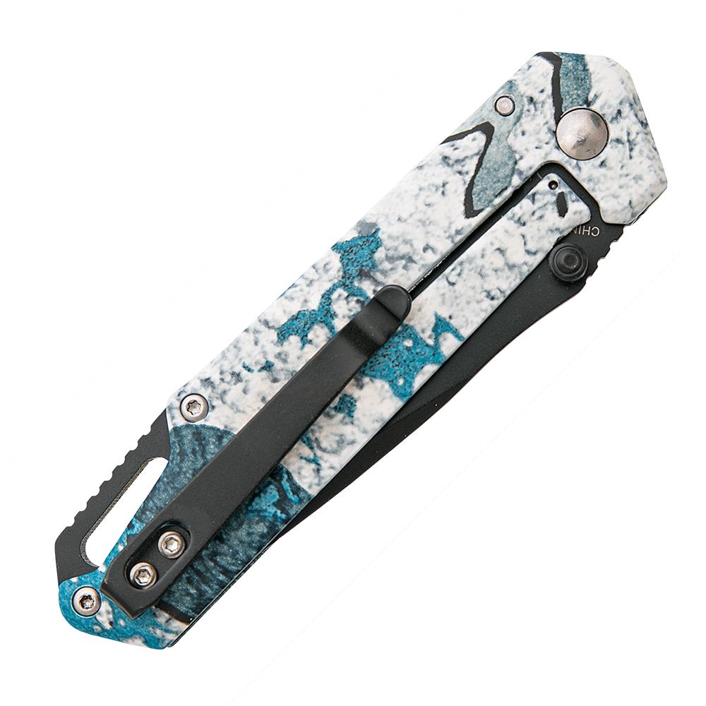Bear & Son Brisk 3.0 Medium Folding Knife 2-7/8" Drop Point Blade TrueTimber Rift Blue