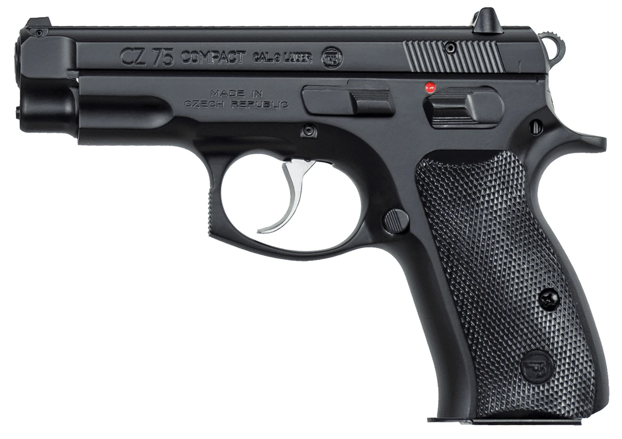 CZ 75 COMPACT 9MM PISTOL BLACK FIXED SIGHTS, MANUAL SAFETY 2-10RD MAGS
