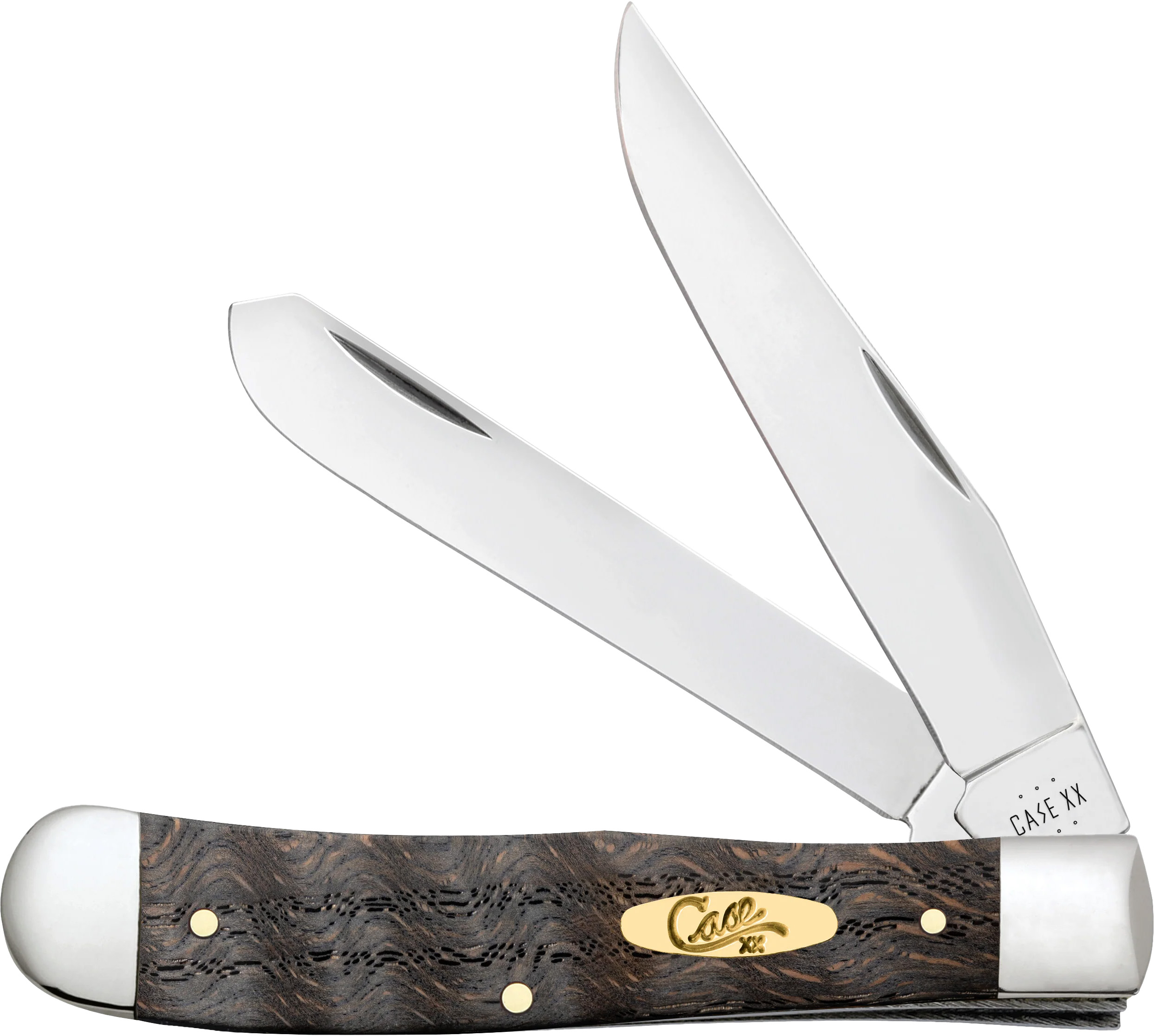 Case CAE TRAPPER BLK CURLY OAK WOOD