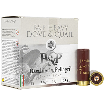 Baschiere & Pellagri USA Inc. B&P Dove & Quail Shotshells- 12 ga 2-3/4 In 1-1/8 oz #7.5 1255 fps 25/ct