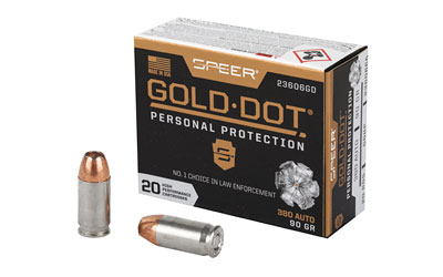 Speer Gold Dot Handgun Ammunition .380 ACP 90 gr HP 1040 fps 20/ct