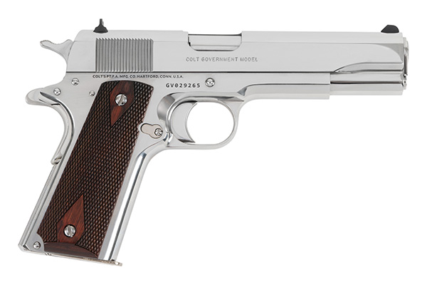 Colt 1911 Gov't Handgun .38 Super 9rd Magazine 5" Barrel Polished Stainless with Wood Grips