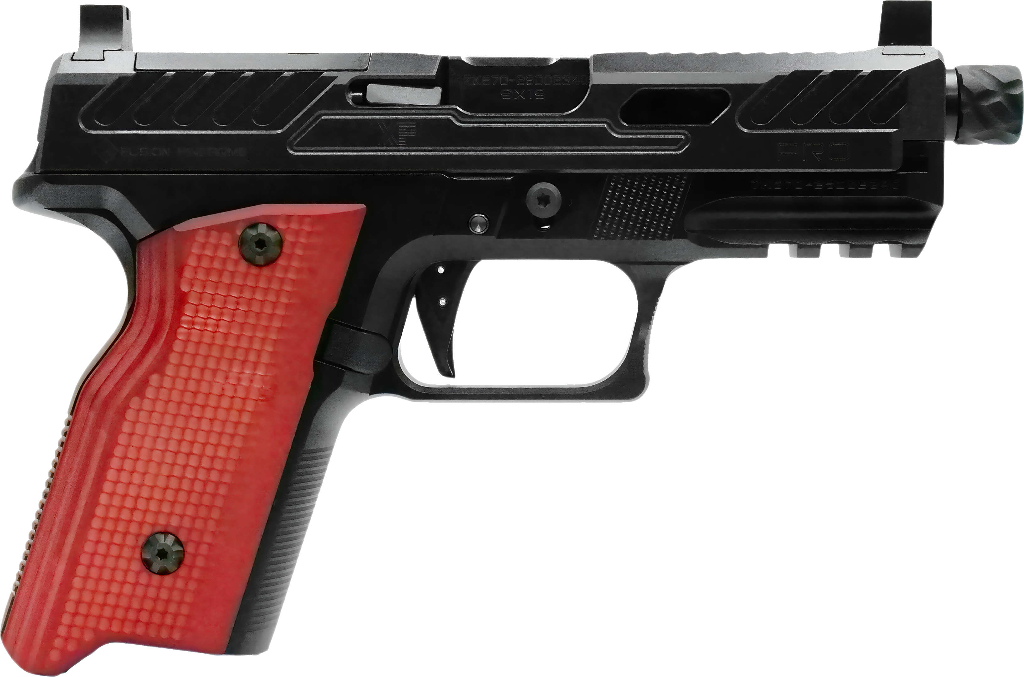 Fusion Firearms XF PRO Black Handgun 9mm Luger 15rd Magazines(2) 4.25" Threaded Barrel Interchangeable Black Grips