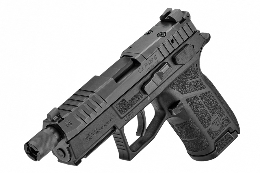 CZ P-09 C Nocturne Suppressor Ready OR Handgun 9mm Luger 17rd Magazines(2) 4.5" Threaded Barrel Fixed Sights Black