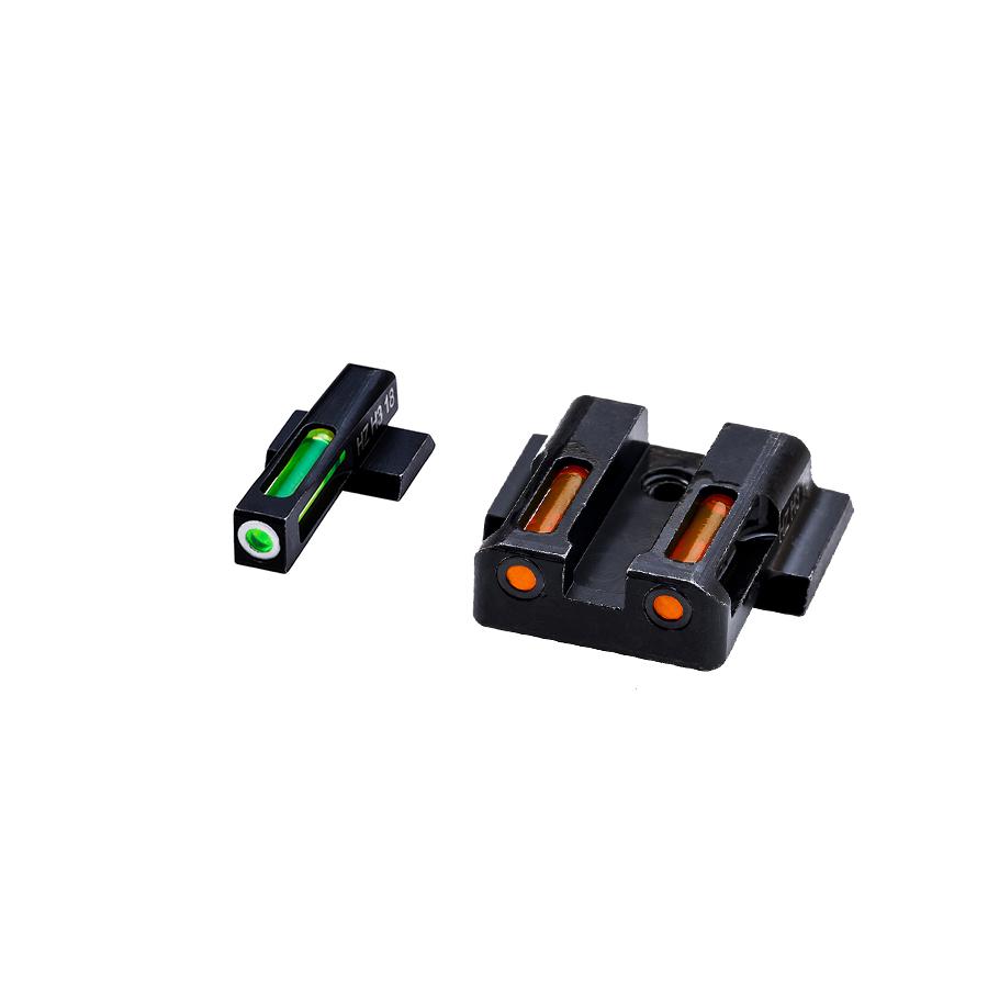 North Pass Ltd. Hiviz HIVIZ LiteWave H3 sight Orange/Green LitePipe/White front ring fits S&W Shield models