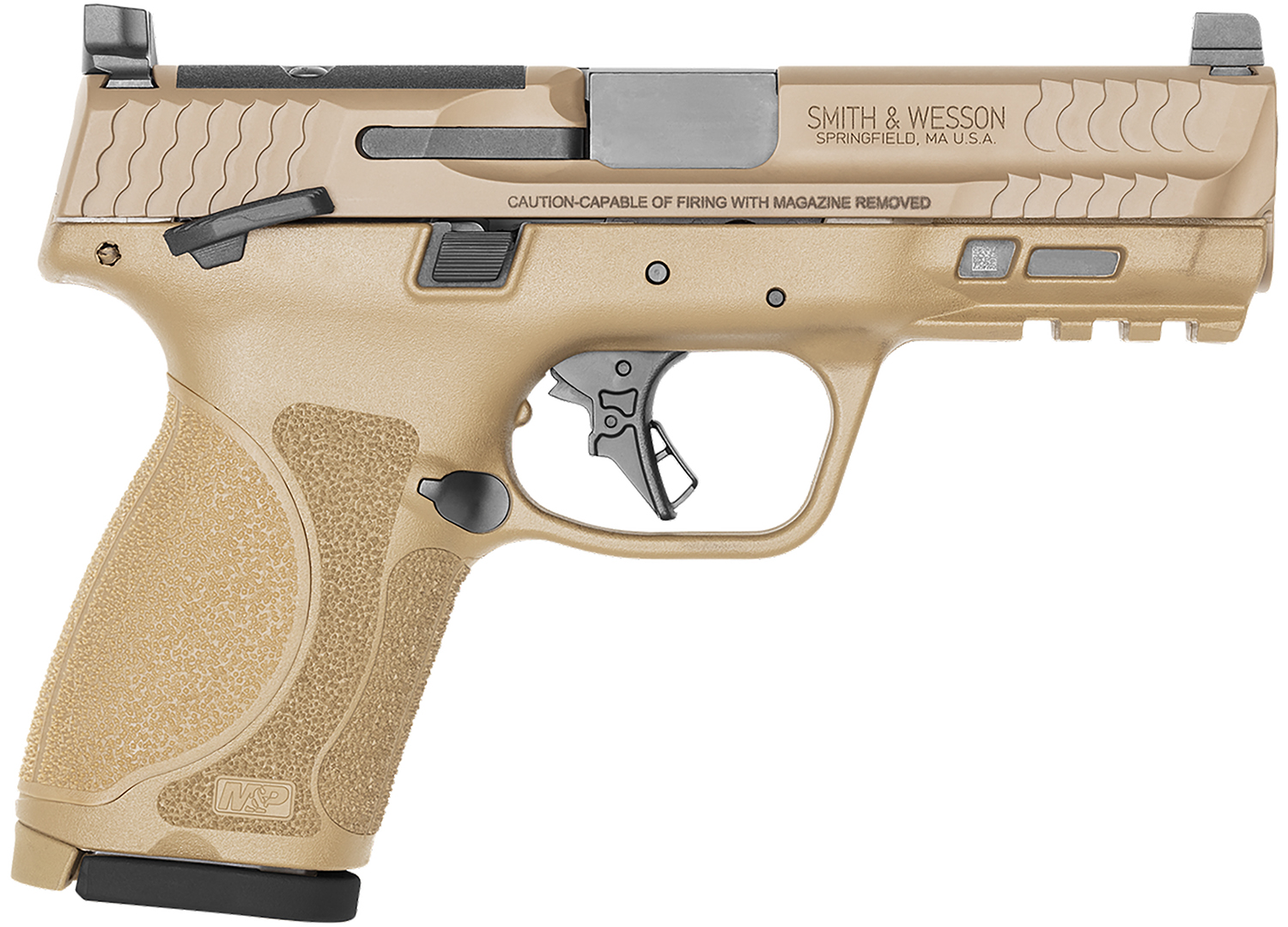 Smith & Wesson Inc. S&W M&P 9 M2.0 Compact Optic Ready Handgun 9mm Luger 10rd Magazine(2) 4'' Barrel FDE Thumb Safety