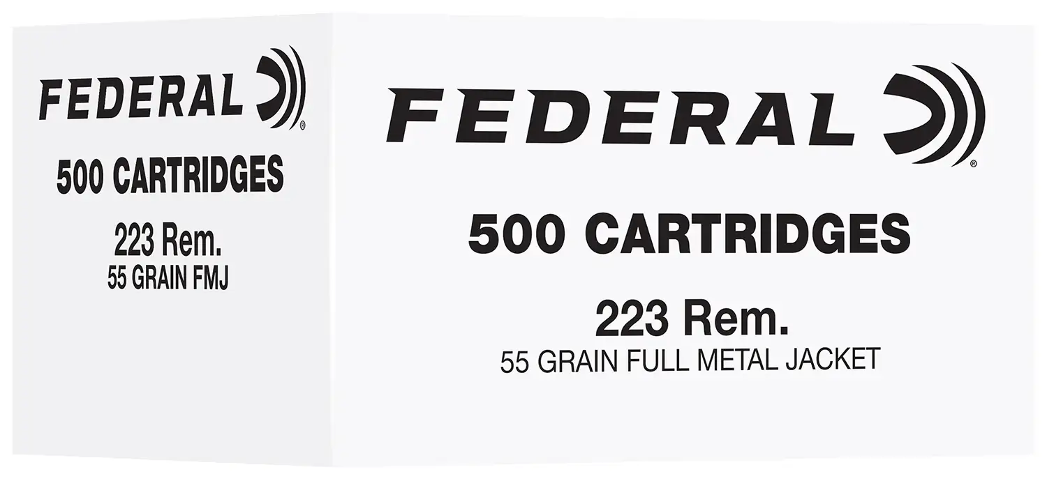 Federal Bulk Rifle Ammunition .223 Rem 55gr FMJ 3240 fps 500/ct