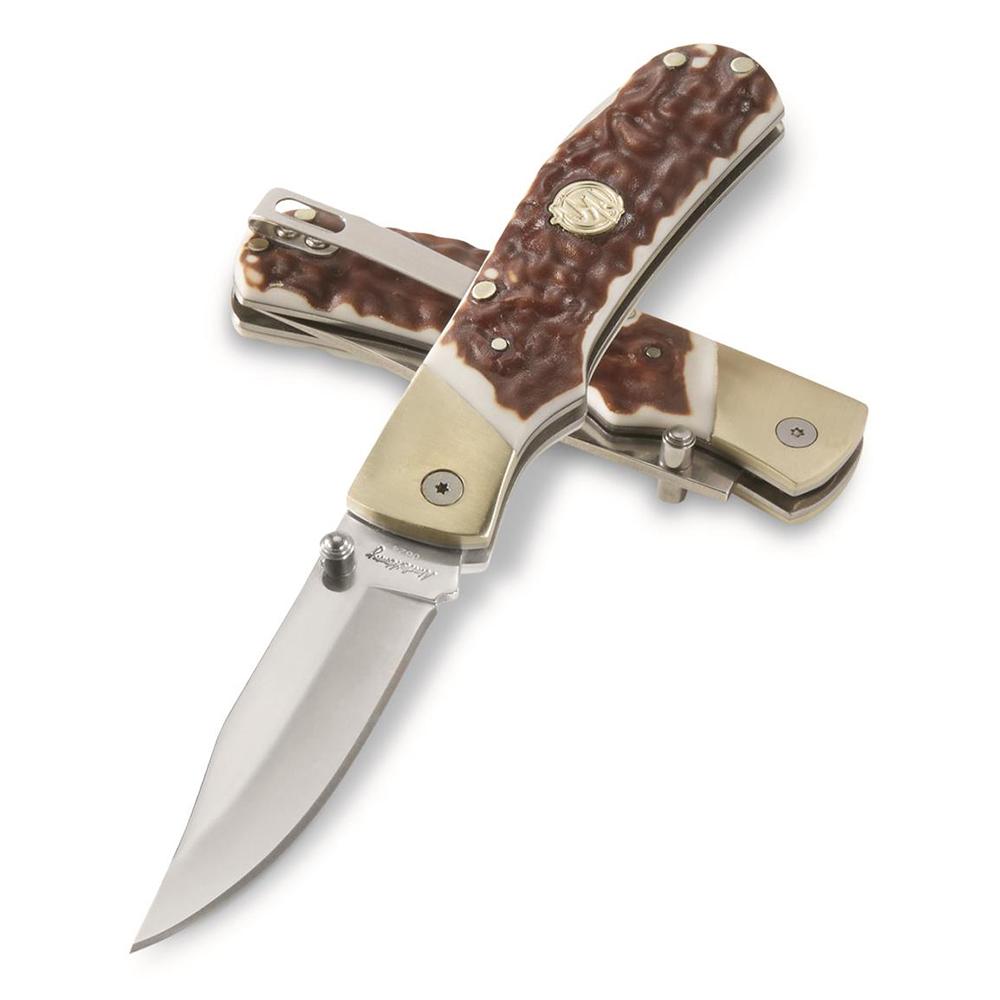 Battenfeld Knives Uncle Henry Next Gen 7UH Folding Knife 3" Clip Point Blade Staglon Clamshell