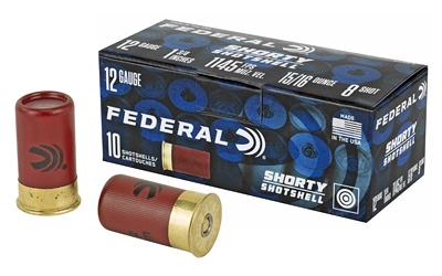 Federal Shorty Shotshells 12ga 1-3/4" 15/16oz 1145 fps #8 10/ct