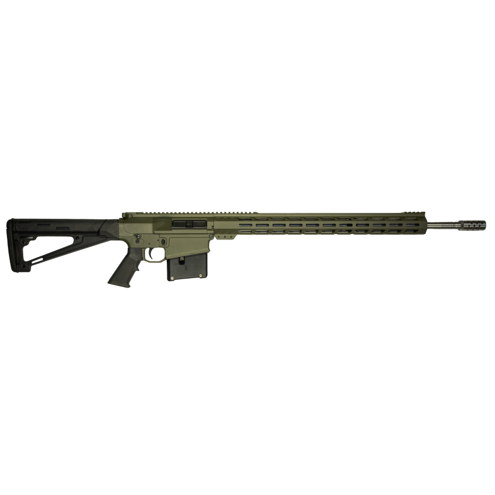 10 Ring GLFA AR Long Action Rifle 6.5 PRC 5rd Magazine 24" Barrel M-LOK Handguard OD Green Cerakote
