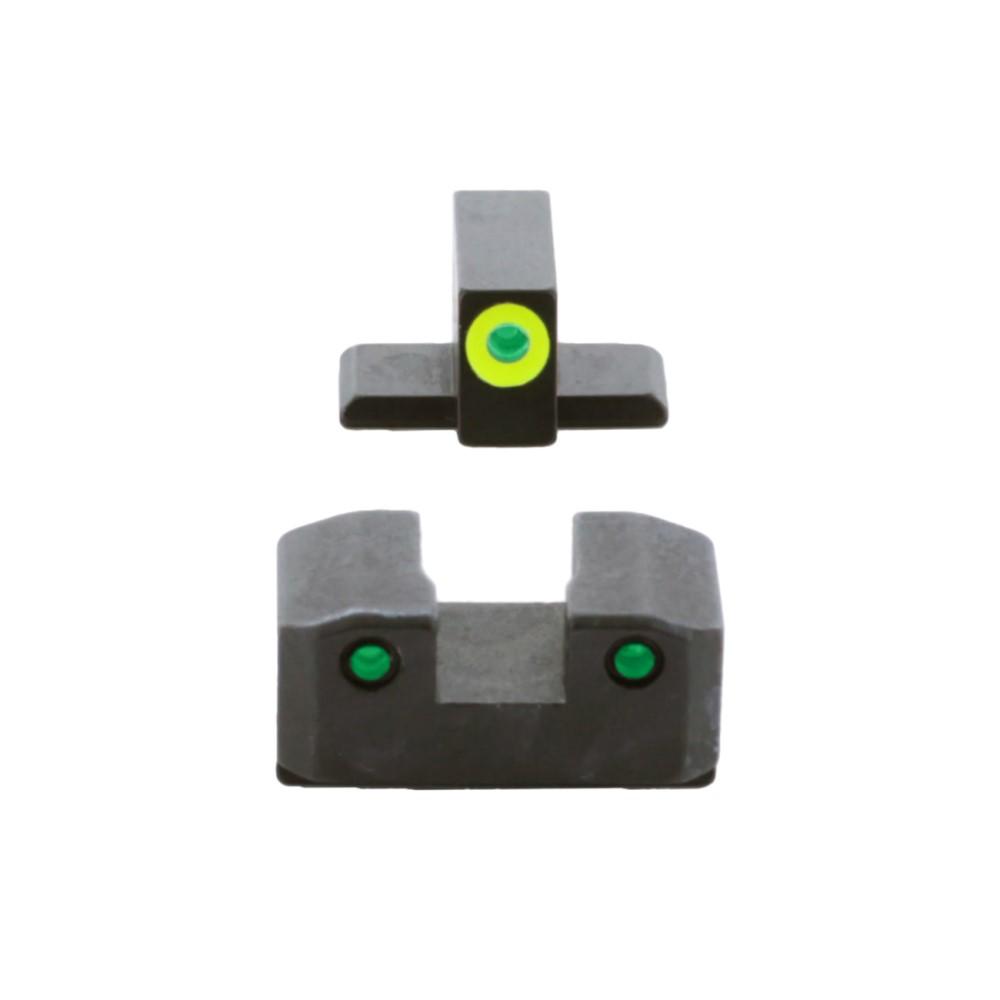 Ameriglo Trooper Tritium Handgun Sight Set for Sig with #6 Front and #8 Rear Green Rear Green with LumiGreen Front