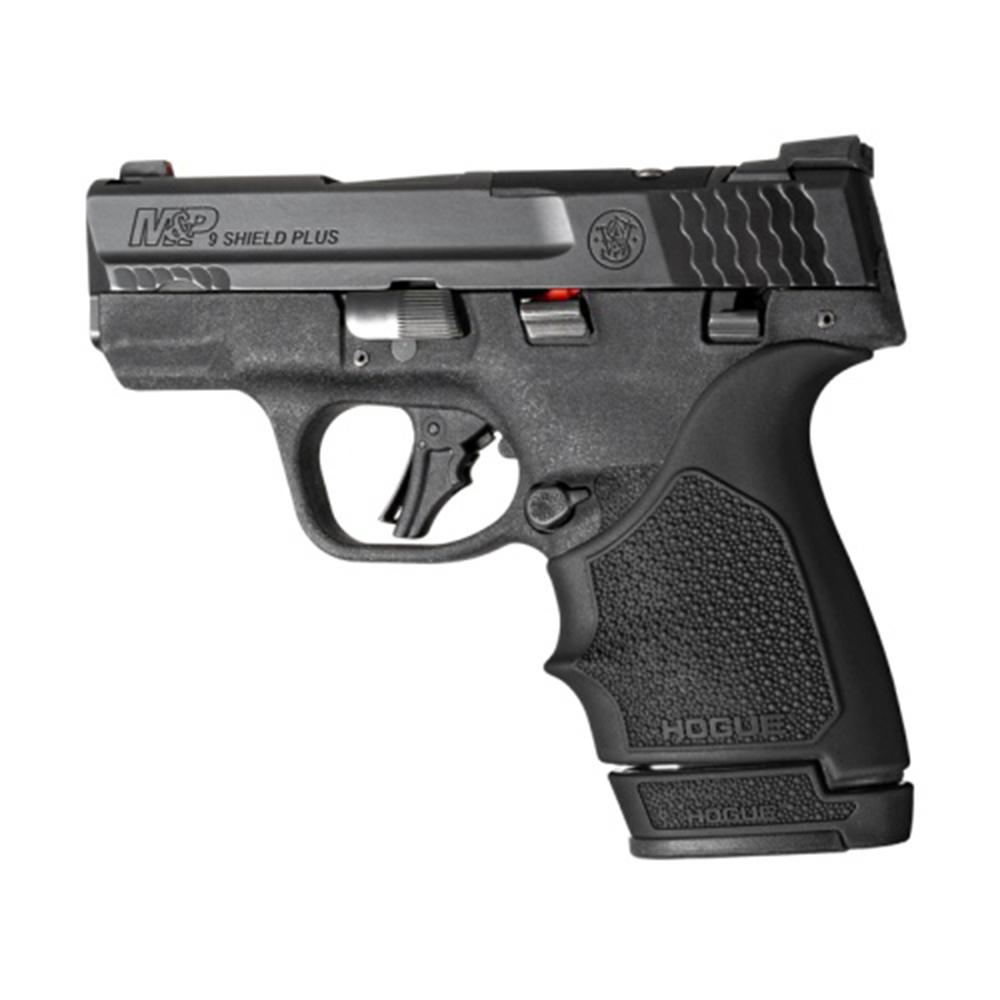 Hogue OverMolded Rubber Grip Extension Base Pad for S&W M&P 9 Shield Plus 13rd Magazines Black