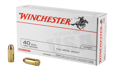 Winchester USA Handgun Ammunition .40 S&W 180 gr. FMJ 1020 fps 50/ct