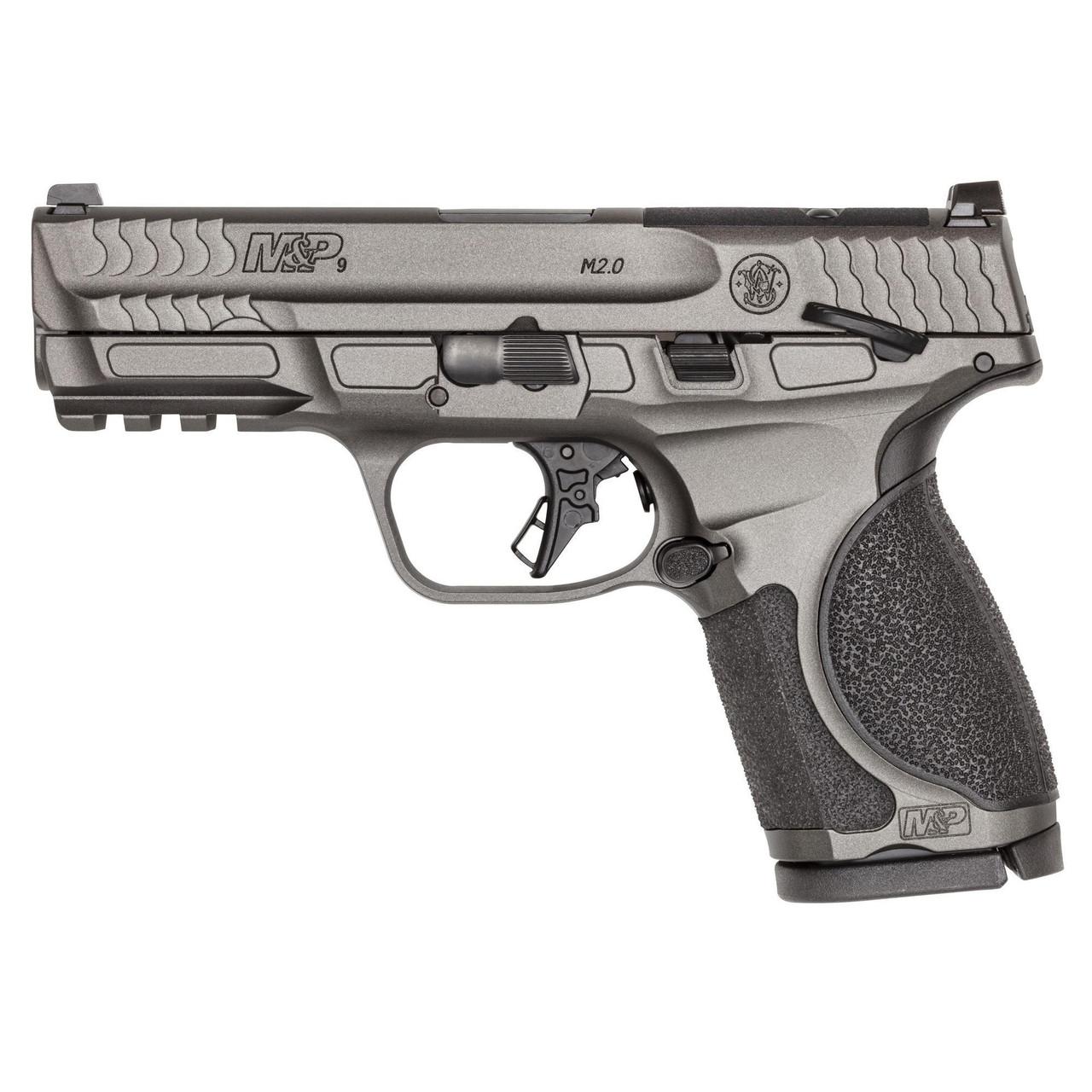 Smith & Wesson Inc. S&W M&P 9 M2.0 Metal Compact OR Handgun 9mm Luger 15rd Magazine(2) 4" Barrel Tungsten Gray Cerakote Thumb Safety