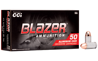 CCI Blazer Aluminum Handgun Ammunition .45 ACP 230 gr FMJ 845 fps 50/ct