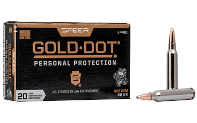 Speer Gold Dot Rifle Ammunition 223 Rem 62gr SP 3000 fps 20/ct