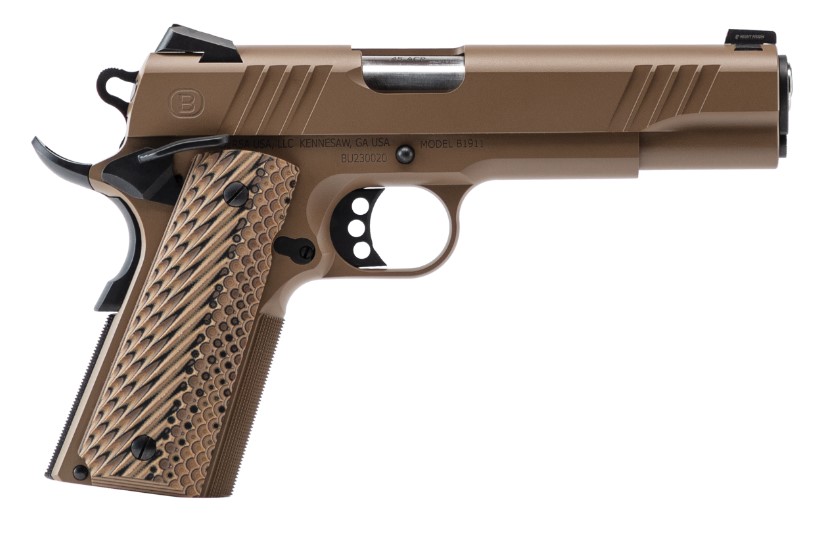 Bersa B1911 Handgun .45 ACP 8rd Magazine 5" Barrel FDE with VZ Grips Night Sight