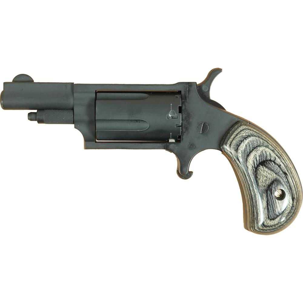 NAA 22M Mini Revolver Handgun .22 Magnum 5rd Capacity 1.625" Barrel Grey Cerakote with Silver & Black Grip