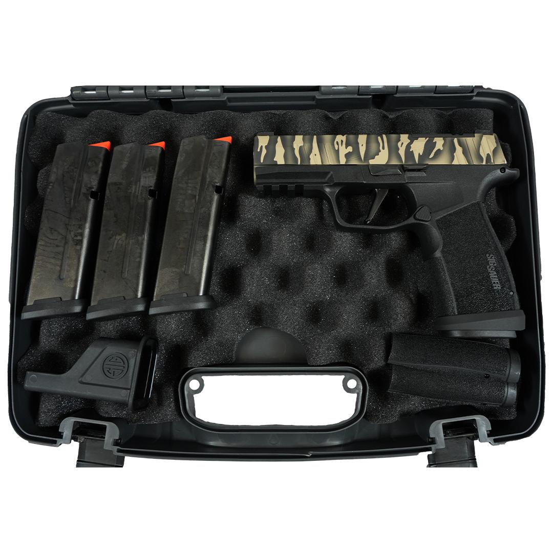 Sig Sauer P365 "Tiger Striped" XMACRO TACOPS Handgun 9mm Luger 17rd Magazines(4) 3.7" Barrel